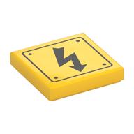 Tile 2 × 2 with Electric Danger Symbol print