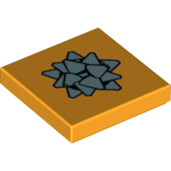 Tile 2 × 2 with Present Bow Print Bright Light Orange
