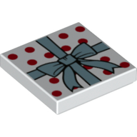 Tile 2 × 2 with Present Bow print White