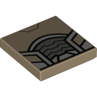 Tile 2 × 2 with Star Lord Mask print Dark Tan