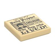 Tile 2 × 2 with Newspaper 'Daily Prophet' 'Exclusive Harry Potter The Boy Who Lived' print