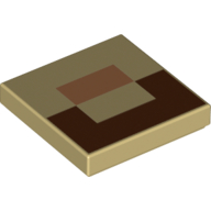Tile 2 × 2 with Minecraft Pixels Reddish Brown, Medium Nougat Rectangles print Tan