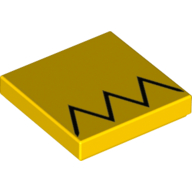 Tile 2 × 2 with Black Zigzag Print (Homer Simpson's Hair) Yellow