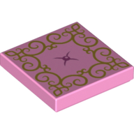 Tile 2 × 2 with Gold Curly Decoration (Cushion) Leuchtrosa