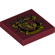 Tile 2 × 2 with Gryffindor Crest print Dark Red