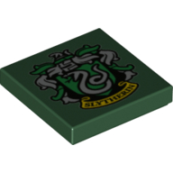 Tile 2 × 2 with Slytherin Crest print Dunkelgrün