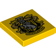 Tile 2 × 2 with Hufflepuff Crest print Yellow