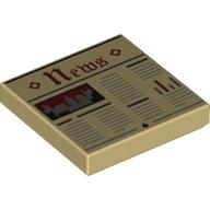 Tile 2 × 2 with News Print Tan