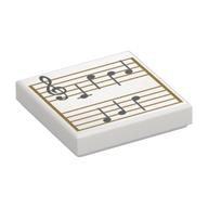 Tile 2 × 2 with Music Sheet Print