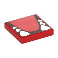 Tile 2 × 2 with White Teeth and Tongue Print in Rot