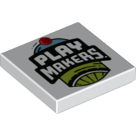 Tile 2 × 2 with Grove and 'PLAY MAKERS' Print White