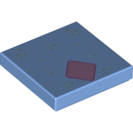 Tile 2 × 2 with Lavender Square, Stars print Medium Blue
