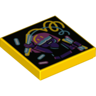 Tile 2 × 2 with Glow Stick Dance Print Gelb