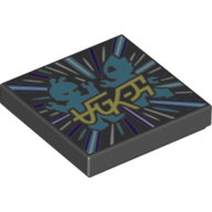 Tile 2 × 2 with Light Speed Print Schwarz