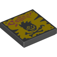 Tile 2 × 2 with Grunge Filter Print Schwarz