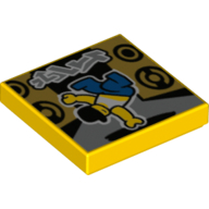 Tile 2 × 2 with Breakdance Print Yellow