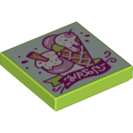 Tile 2 × 2 with Ice Cream World Print Lime