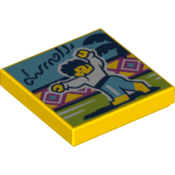 Tile 2 × 2 with Latin Dance print Gelb