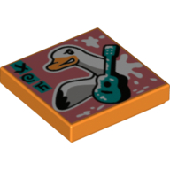 Tile 2 × 2 with Seagull Poo print Orange
