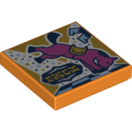 Tile 2 × 2 with Bucking Bull print Orange