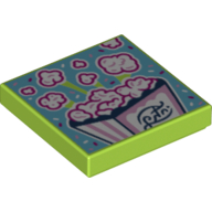 Tile 2 × 2 with Popcorn print Lime