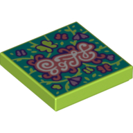 Tile 2 × 2 with Butterflies print Limette