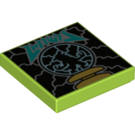 Tile 2 × 2 with Electricity print Limette
