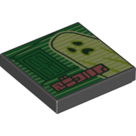 Tile 2 × 2 with Spooky Filter print Black