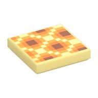 Tile 2 × 2 with Pixelated Honeycomb print Leuchtendes Hellgelb