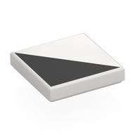 Tile 2 × 2 with Black Triangle print White
