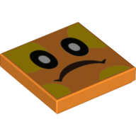 Tile 2 × 2 with Sad Face with Lime Spots Print Orange