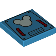 Tile 2 × 2 with Metal Panels and Mickey Mouse Logo Print Dark Azure