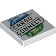 Tile 2 × 2 with 'CARGO CONNECT' print Weiß