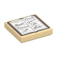 Tile 2 × 2 with Guest Book, 'VISITORS' Print in Beige