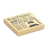 Tile 2 × 2 with Newspaper, 'Daily Prophet', 'The boy who lies' Print