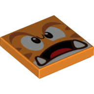 Tile 2 × 2 with Cat Goomba Face Print Orange