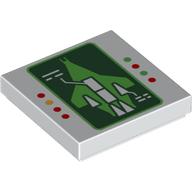 Tile 2 × 2 with Large Display Screen Showing Spaceship print White