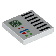 Tile 2 × 2 with Control Panel Buttons, Black Lines print White