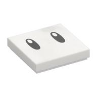 Tile 2 × 2 with Two Black Eyes Print White