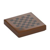 Tile 2 × 2 with Black Checks Print in Rotbraun