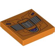 Tile 2 × 2 with Mechanical Grill print Orange