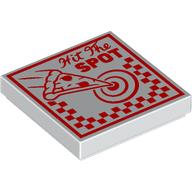 Tile 2 × 2 with Red Pizza Box, 'Hit The SPOT' print White