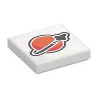Tile 2 × 2 with Modern Classic Space Logo print White