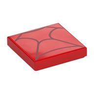 Tile 2 × 2 with Dark Red Webs print Rot
