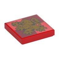 Tile 2 × 2 with Gold Lion, Gryffindor Crest print Rot