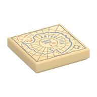 Tile 2 × 2 with Antarctica Map Print
