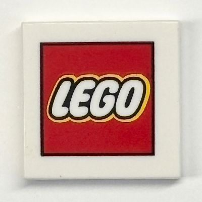 Tile 2 × 2 with LEGO Logo Print White