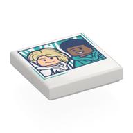 Tile 2 × 2 with Photo of Gwen Stacy and Miles Morales print White