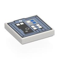 Tile 2 × 2 with Sand Blue Control Panel, White/Black/Blue Buttons print Weiß