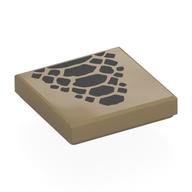 Tile 2 × 2 with Dark Brown Scales print Dunkelbeige